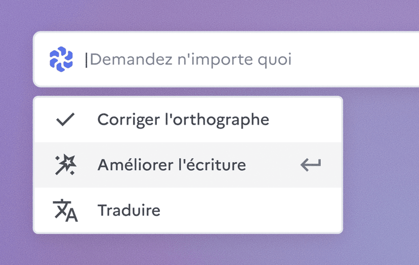 Capture d’écran de la fonctionnalité intelligence artificielle