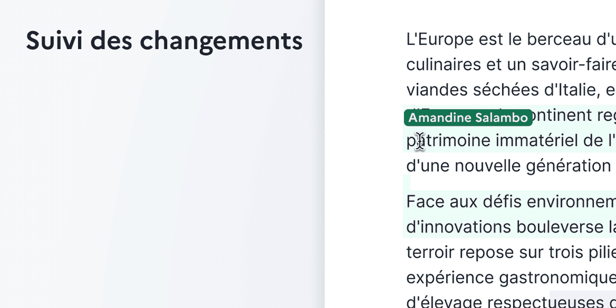 Visuel Suivi des changements