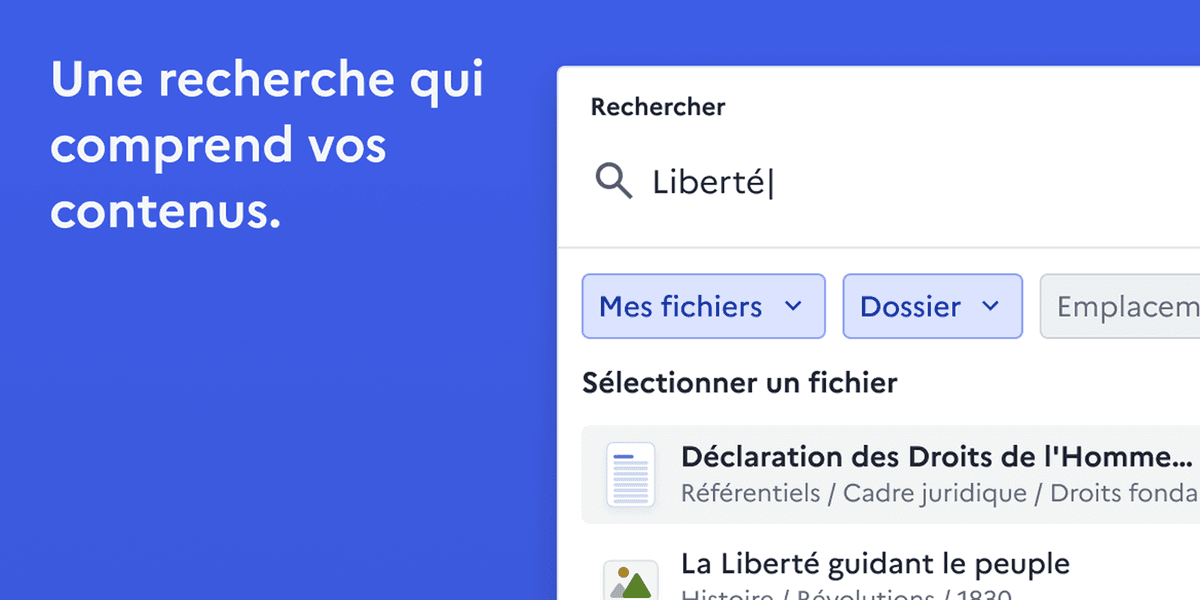 Une recherche qui comprend vos contenus