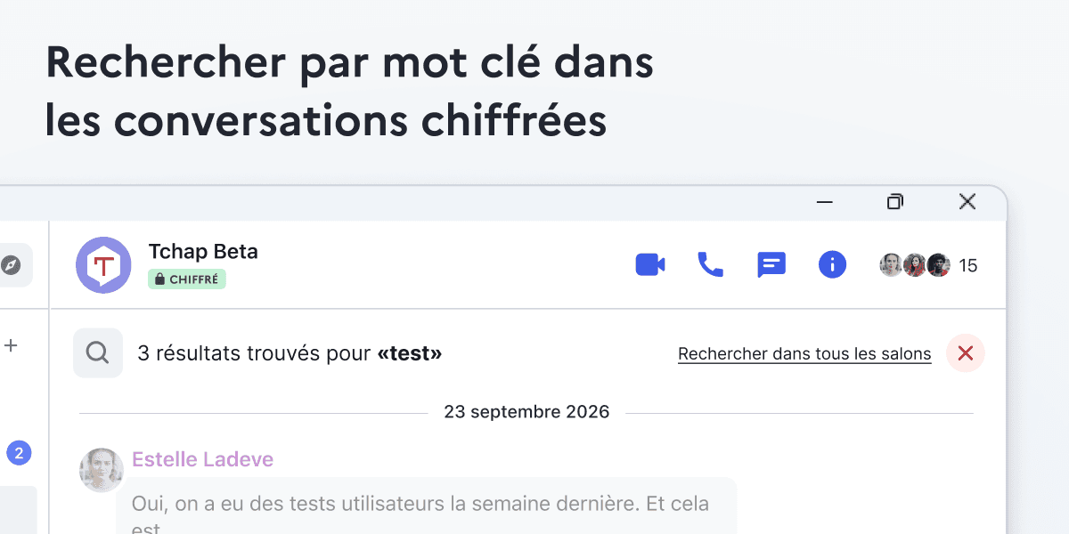 Rechercher par mot clé dans les conversations chiffrées