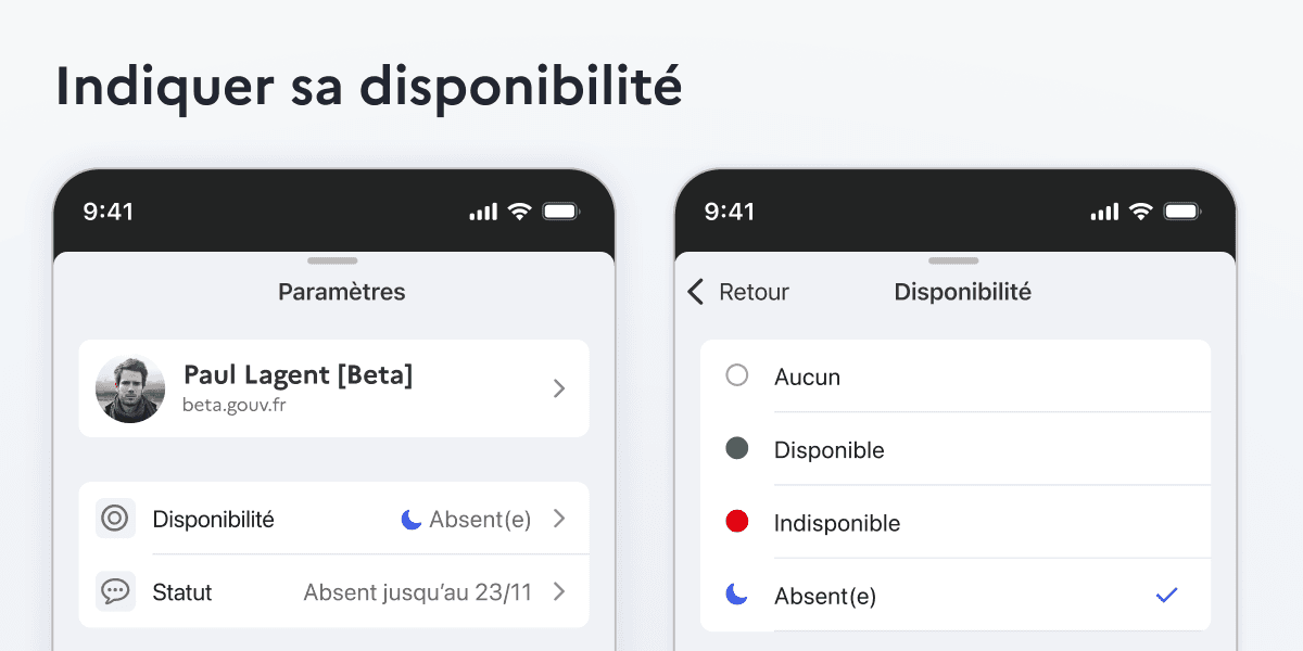 Indiquer sa disponibilité